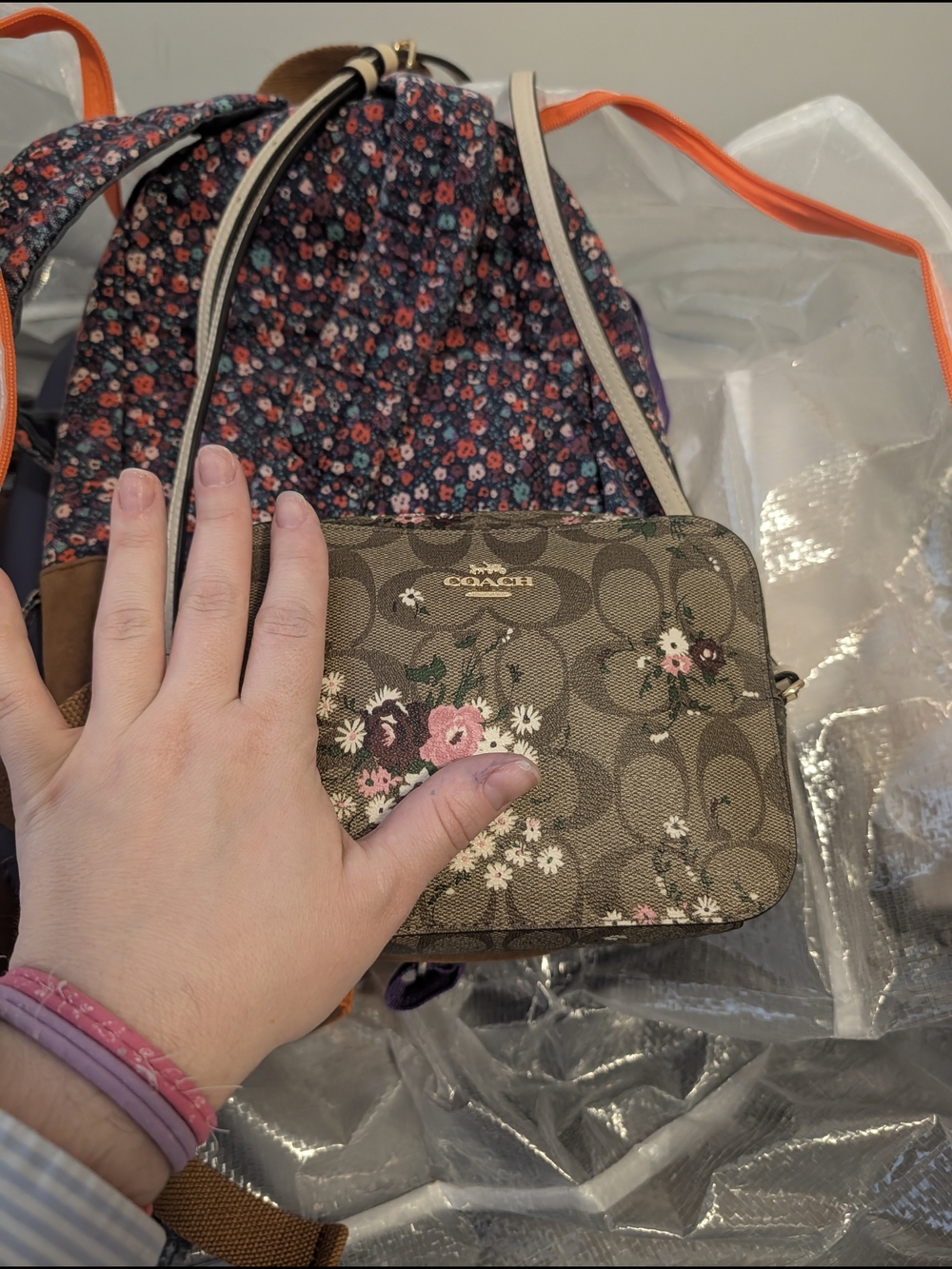 COACH Brown Floral Signature Camera Crossbody Bag - Picture 2 of 2